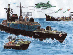 Военный корабль. Иванов А., 7 кл., 2005 г.